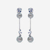 Damiani 18K White Gold, Tahitian Pearl, Sapphire and Diamond Drop Earrings