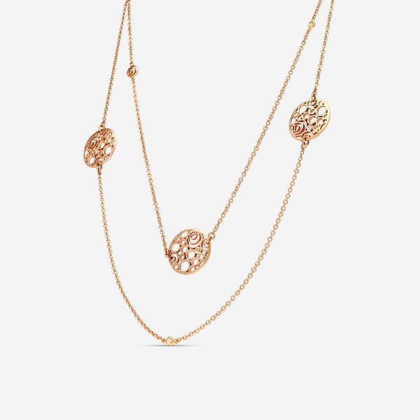 Damiani Damianissima 18K Rose Gold Diamond Station Necklace 20058630