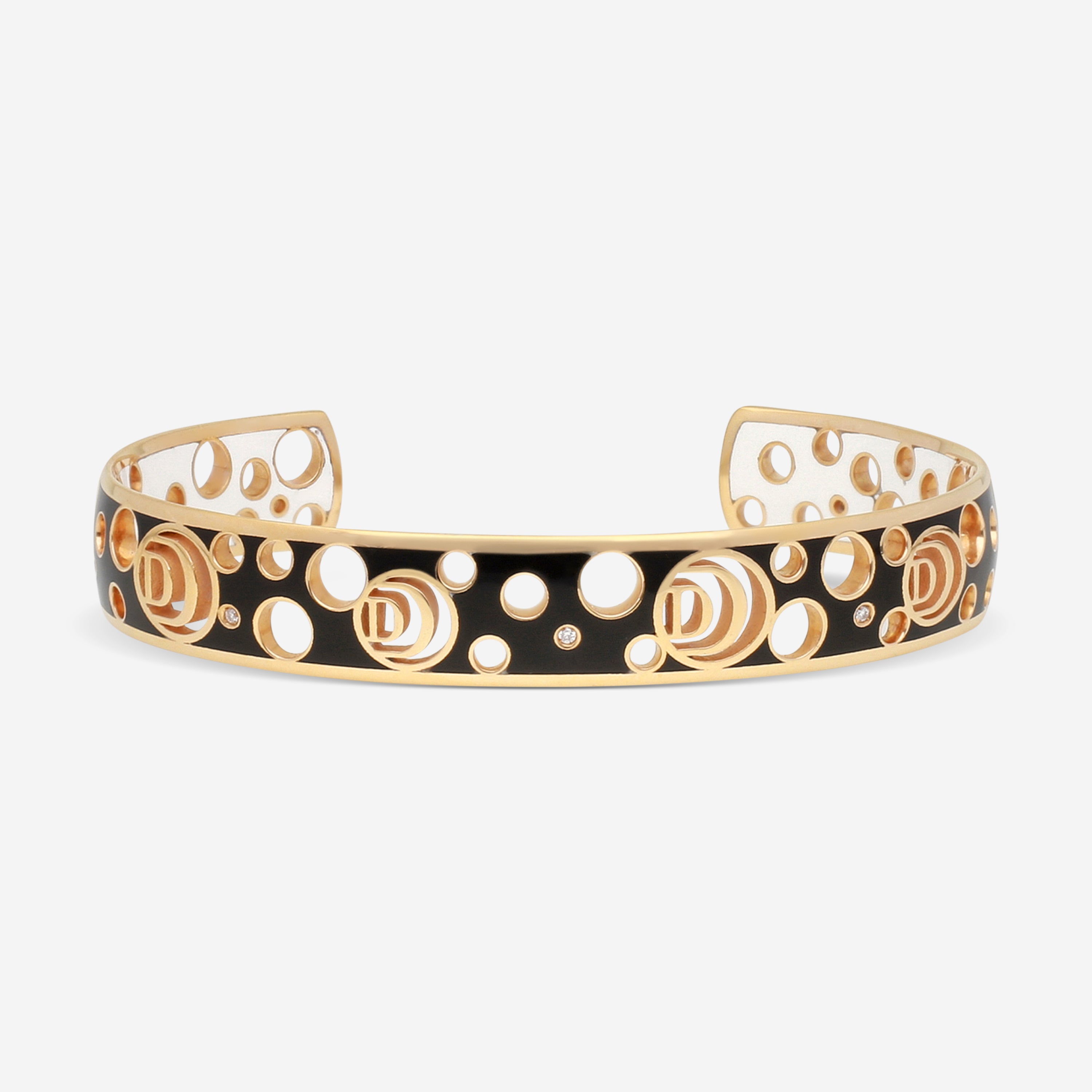 Damiani 18K Rose Gold & Ceramic Diamond Cuff Bracelet 20059247 - THE SOLIST