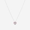 Damiani 18K Whıte Gold Diamond & Rubies Heart Pendant Necklace 20061334