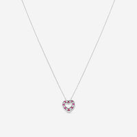 Damiani 18K Whıte Gold Diamond & Rubies Heart Pendant Necklace 20061334