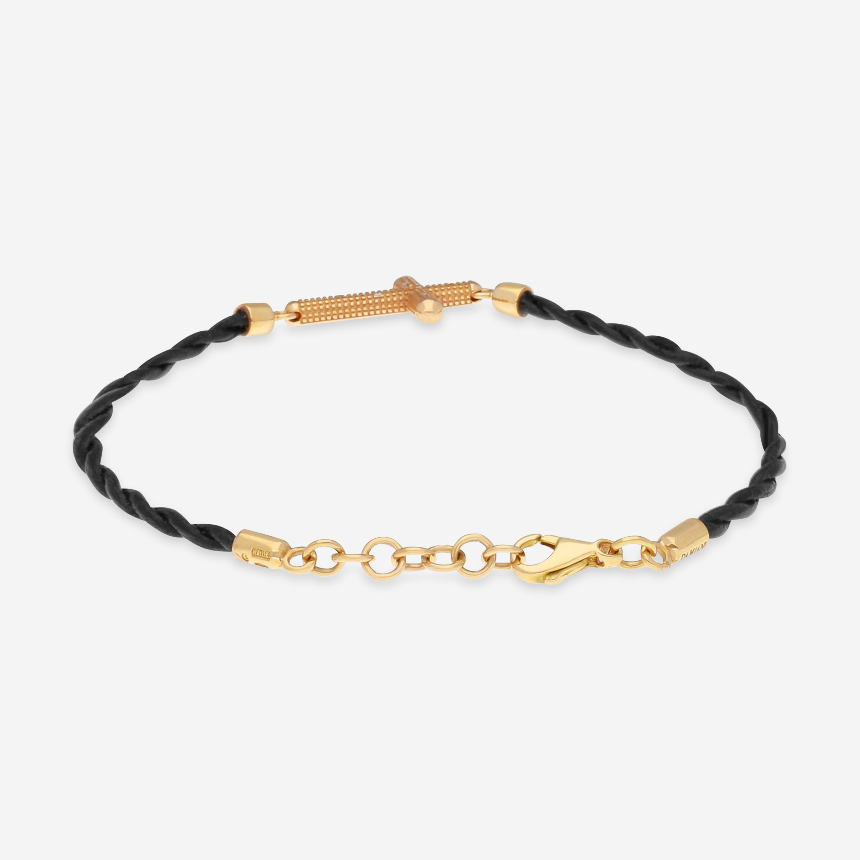 Damiani 18K Rose Gold & Brown Leather Diamond Cord Bracelet 20062149 - THE SOLIST