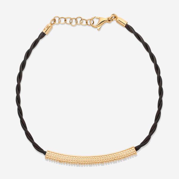 Damiani 18K Rose Gold & Brown Leather Diamond Cord Bracelet 20062153 - THE SOLIST