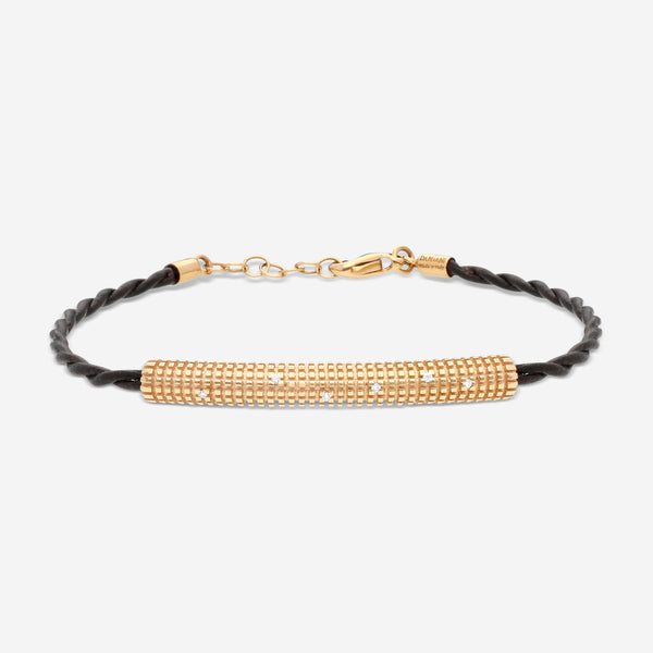 Damiani 18K Rose Gold & Brown Leather Diamond Cord Bracelet 20062153 - THE SOLIST