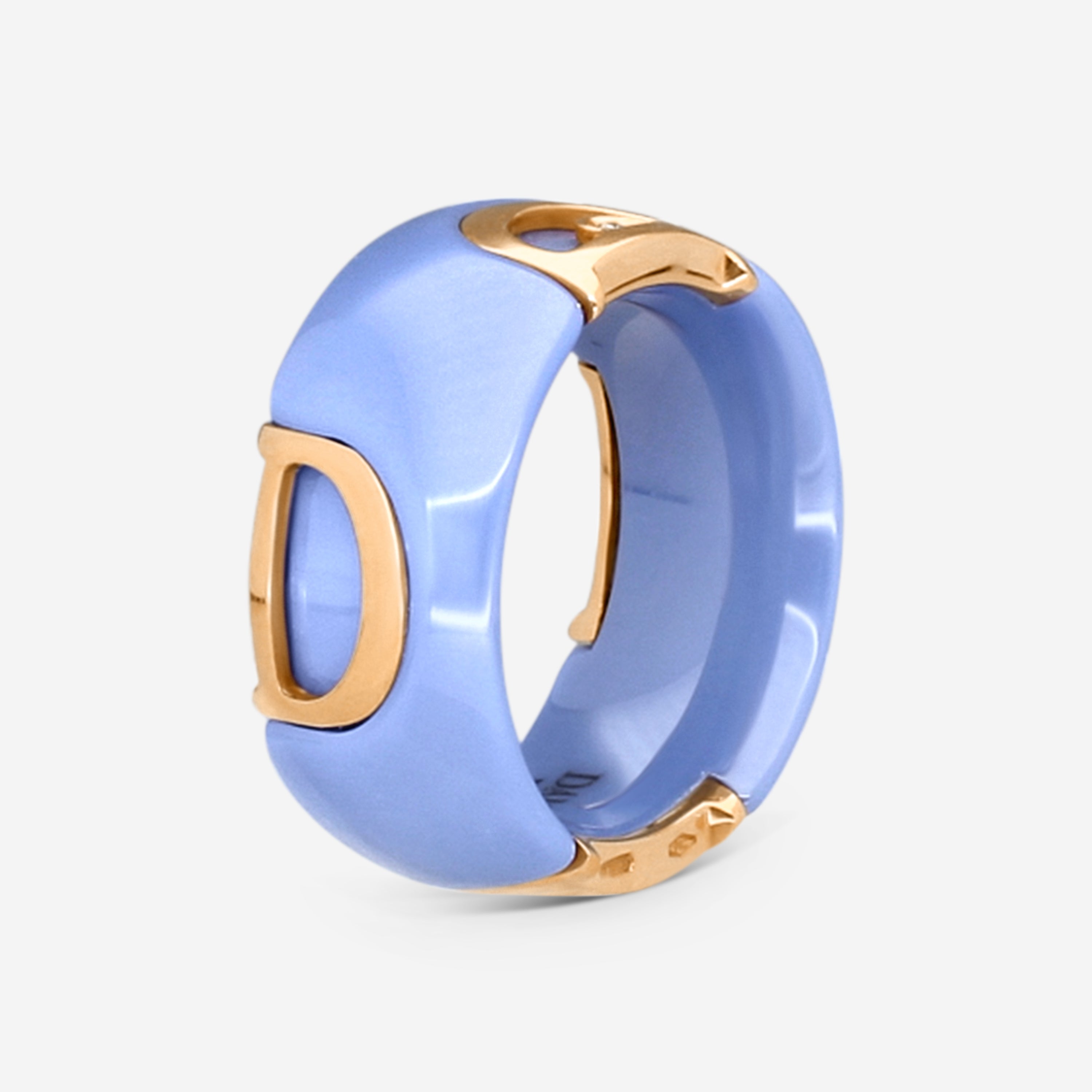 Damiani 18K Rose Gold & Ceramic Diamond Band Ring Sz. 6.25 20082244