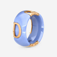 Damiani 18K Rose Gold & Ceramic Diamond Band Ring Sz. 6.25 20082244