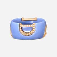 Damiani 18K Rose Gold & Ceramic Diamond Band Ring Sz. 6 20072922 - THE SOLIST