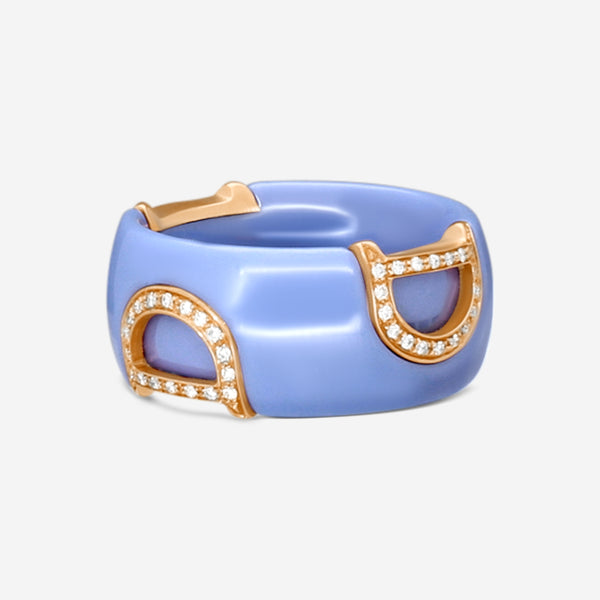 Damiani 18K Rose Gold & Ceramic Diamond Band Ring Sz. 6 20072922 - THE SOLIST