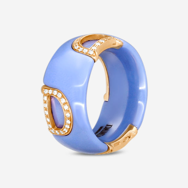 Damiani 18K Rose Gold & Ceramic Diamond Band Ring Sz. 6 20072922 - THE SOLIST