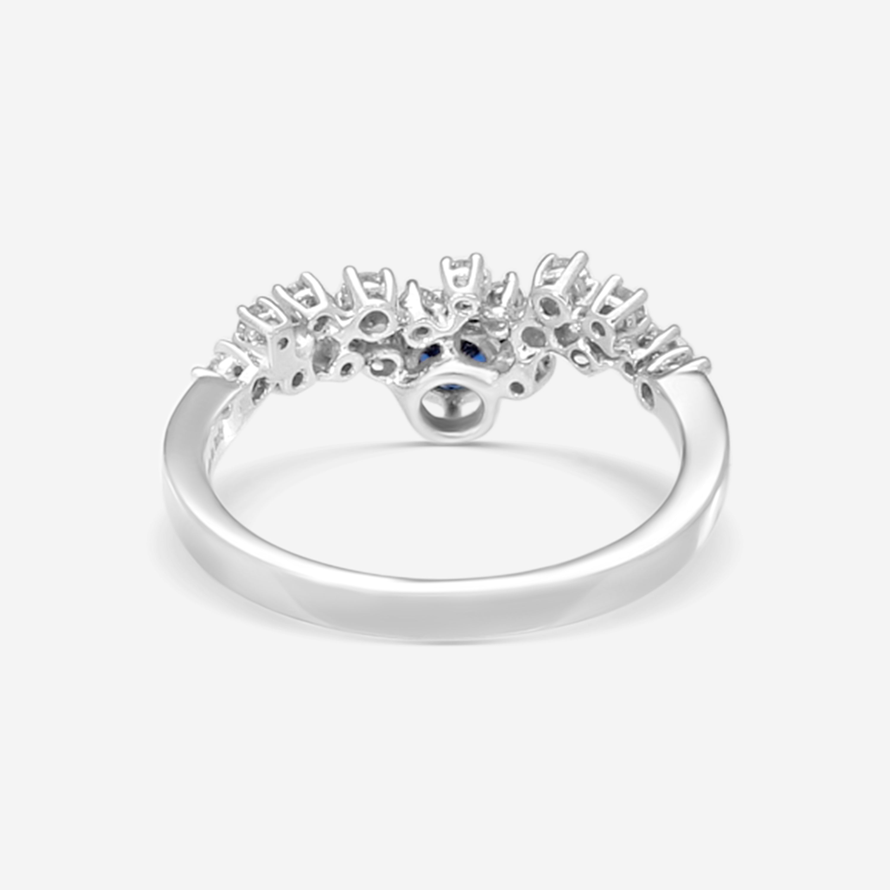 Damiani 18K White Gold Diamond & Sapphire Ring Sz. 6.25 20075429 - THE SOLIST