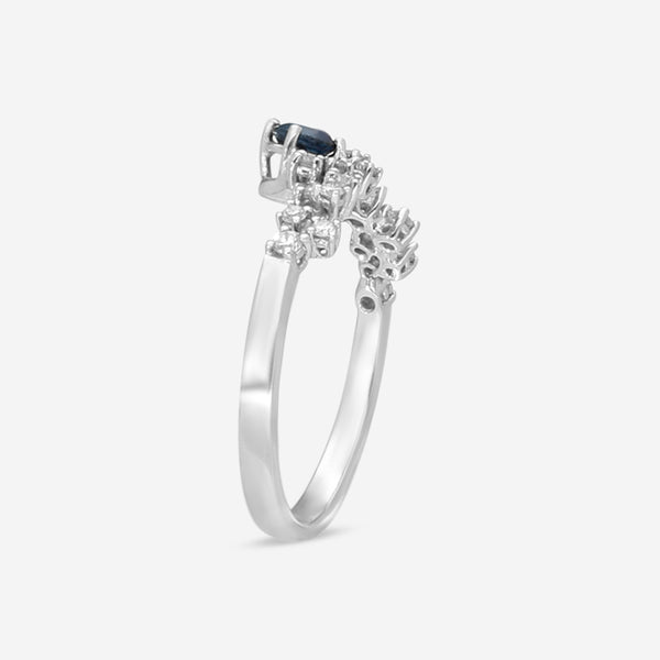 Damiani 18K White Gold Diamond & Sapphire Ring Sz. 6.25 20075429 - THE SOLIST