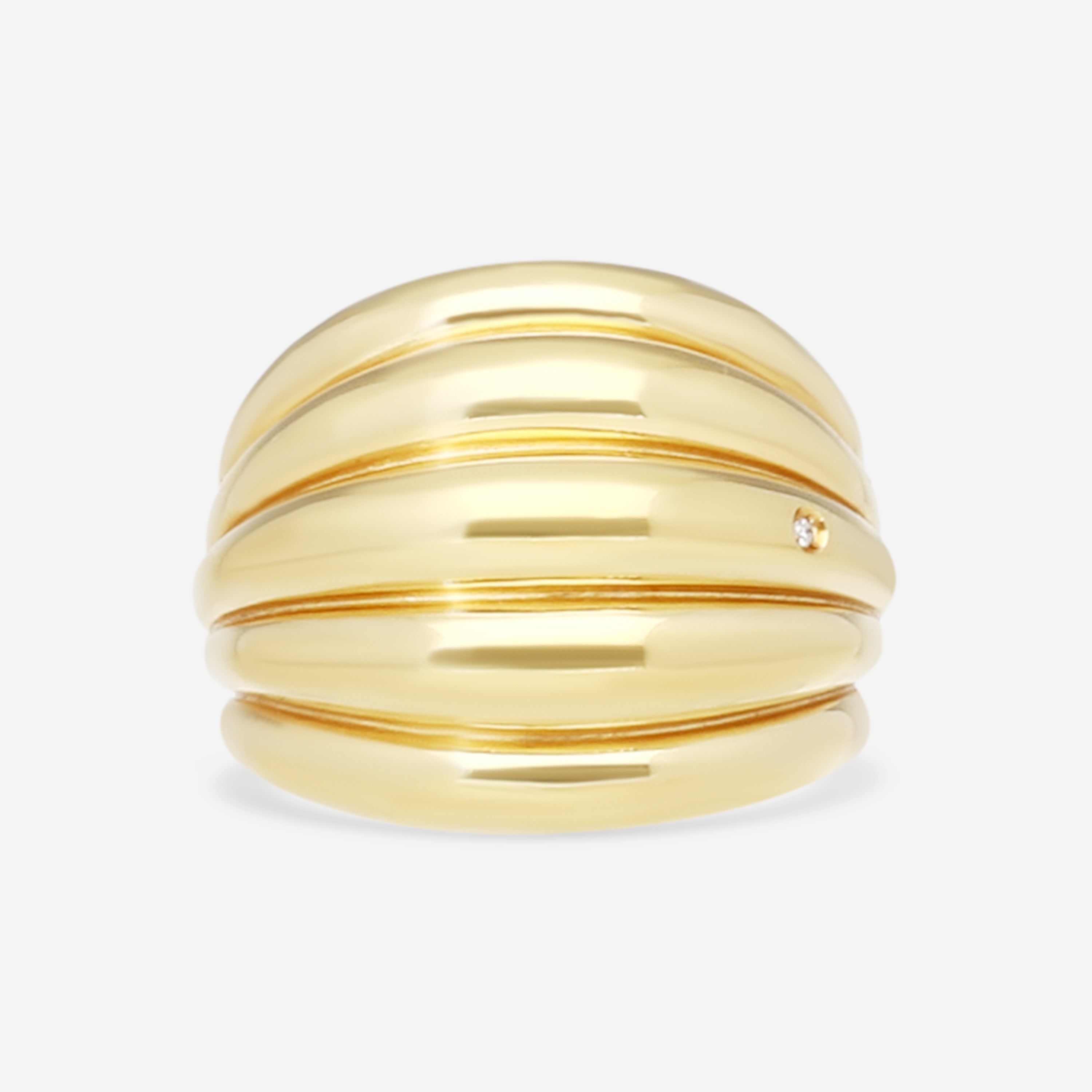 Damiani 18K Yellow Gold Diamond Band Ring Sz. 6.25 20076810 - THE SOLIST