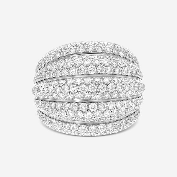 Damiani 18K Whıte Gold Diamond Band Ring Sz. 6.25 20076813 - THE SOLIST