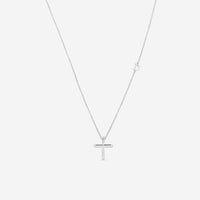 Damiani 18K Whıte Gold Diamond Cross Pendant Necklace 20076841