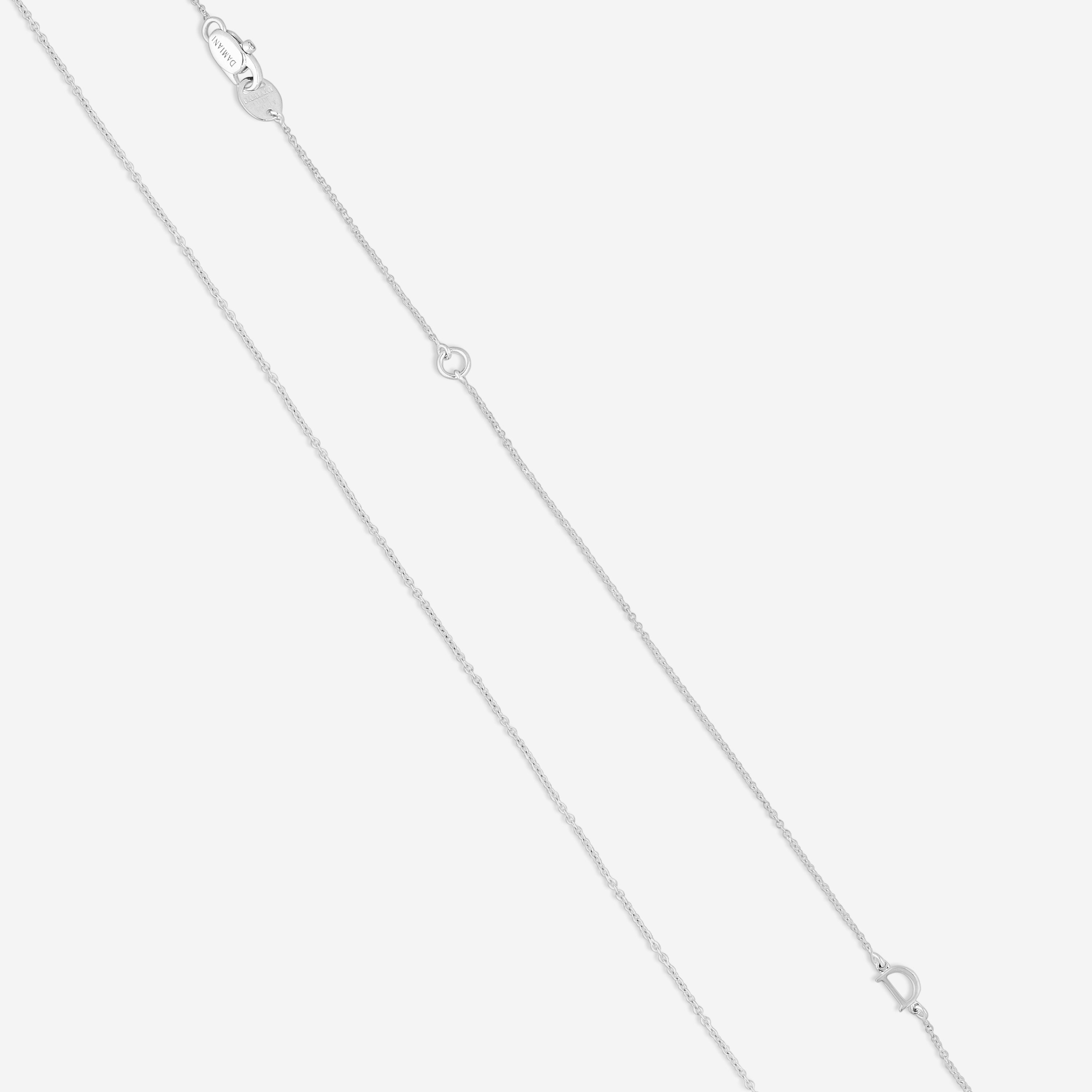 Damiani 18K Whıte Gold Diamond Cross Pendant Necklace 20076841