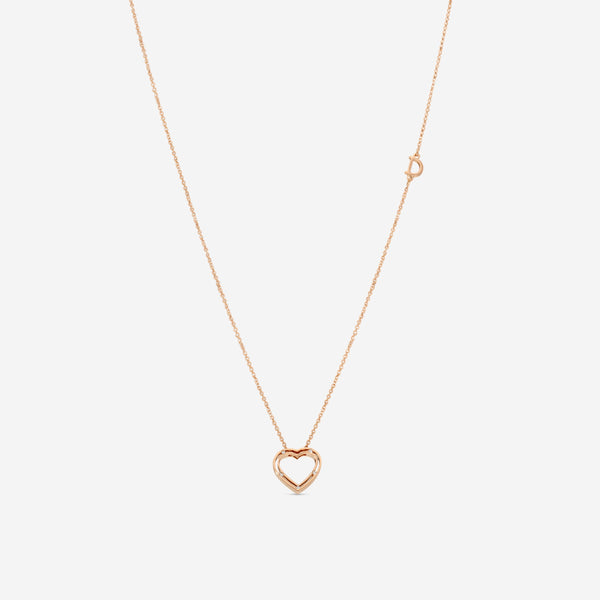 Damiani 18K Rose Gold Diamond Heart Pendant Necklace 20076846