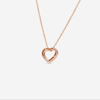 Damiani 18K Rose Gold Diamond Heart Pendant Necklace 20076846