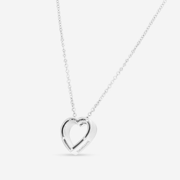 Damiani 18K Whıte Gold Diamond Heart Pendant Necklace 20077092