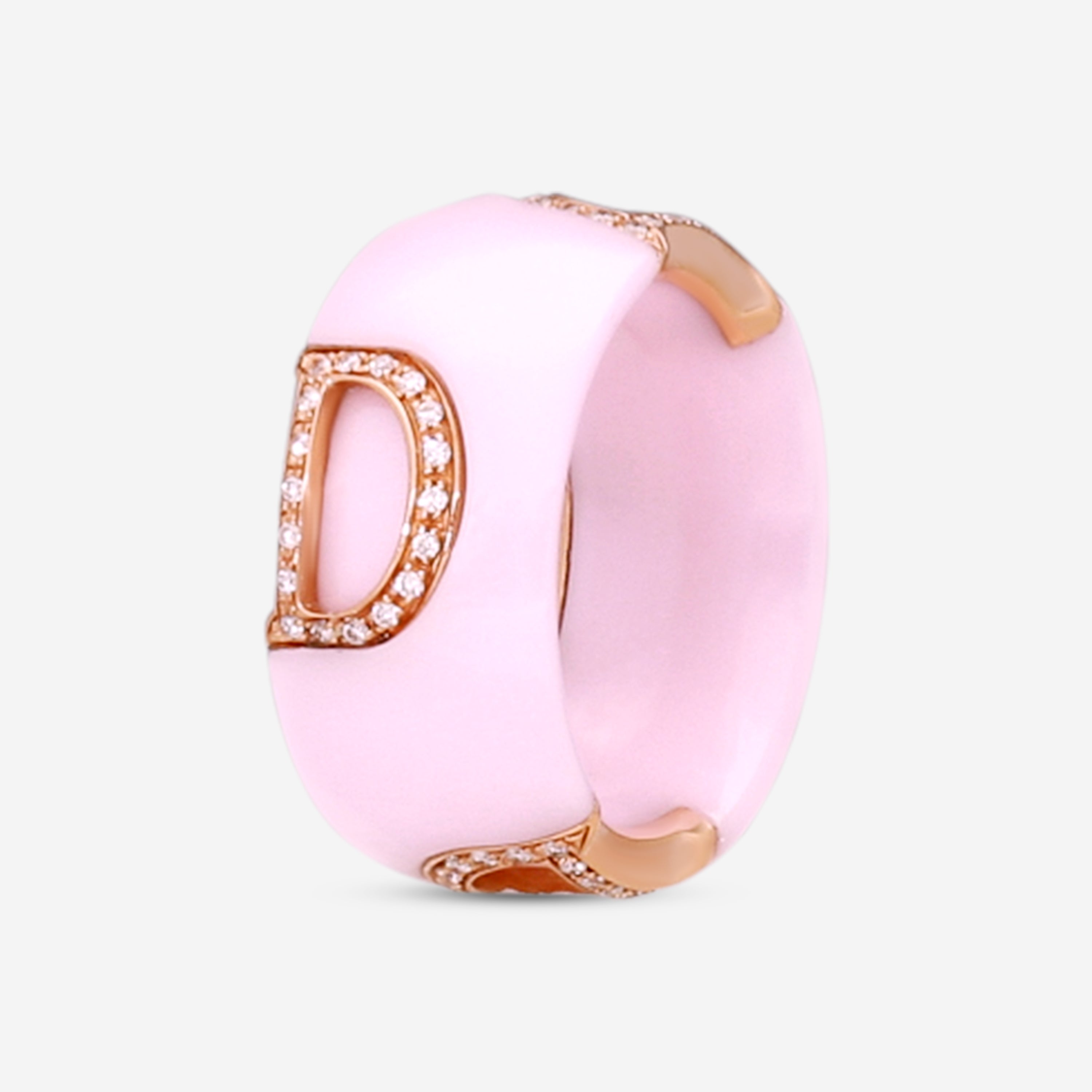 Damiani 18K Rose Gold & Ceramic Diamond Band Ring Sz. 5.5 20078431 - THE SOLIST