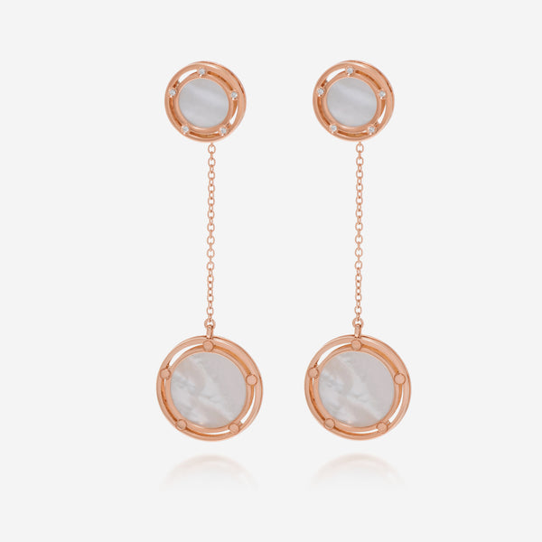 Damiani D.Side 18K Rose Gold Diamond and Mother of Pearl Drop Earrings 20080280 - THE SOLIST