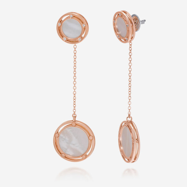 Damiani D.Side 18K Rose Gold Diamond and Mother of Pearl Drop Earrings 20080280