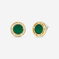 Damiani 18K Yellow Gold Diamond & Malachite Stud Earrings