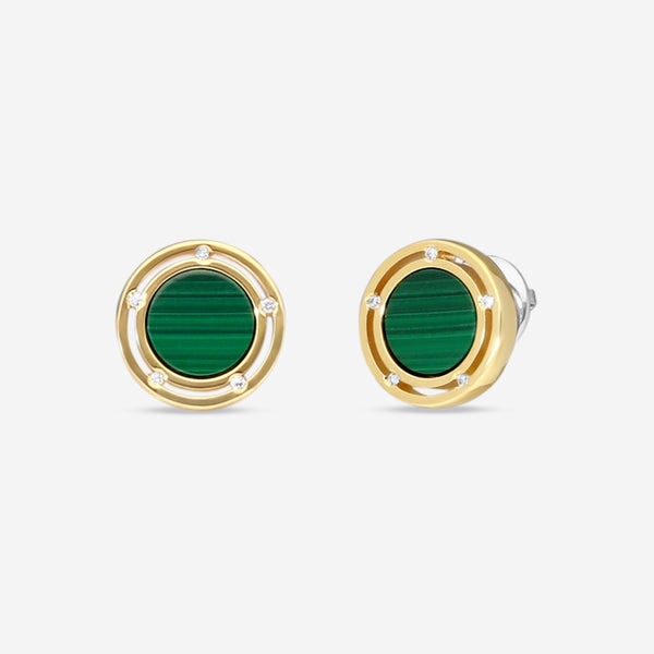 Damiani 18K Yellow Gold Diamond & Malachite Stud Earrings