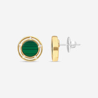 Damiani 18K Yellow Gold Diamond & Malachite Stud Earrings