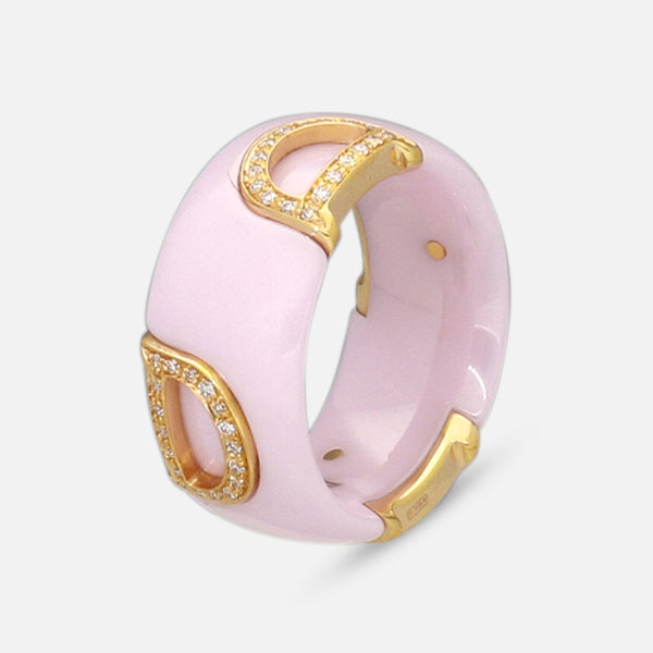Damiani 18K Gold & Ceramic Diamond Band Ring 20082257 - THE SOLIST