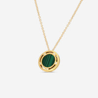 Damiani 18K Yellow Gold Diamond & Malachite Pendant Necklace 20082542