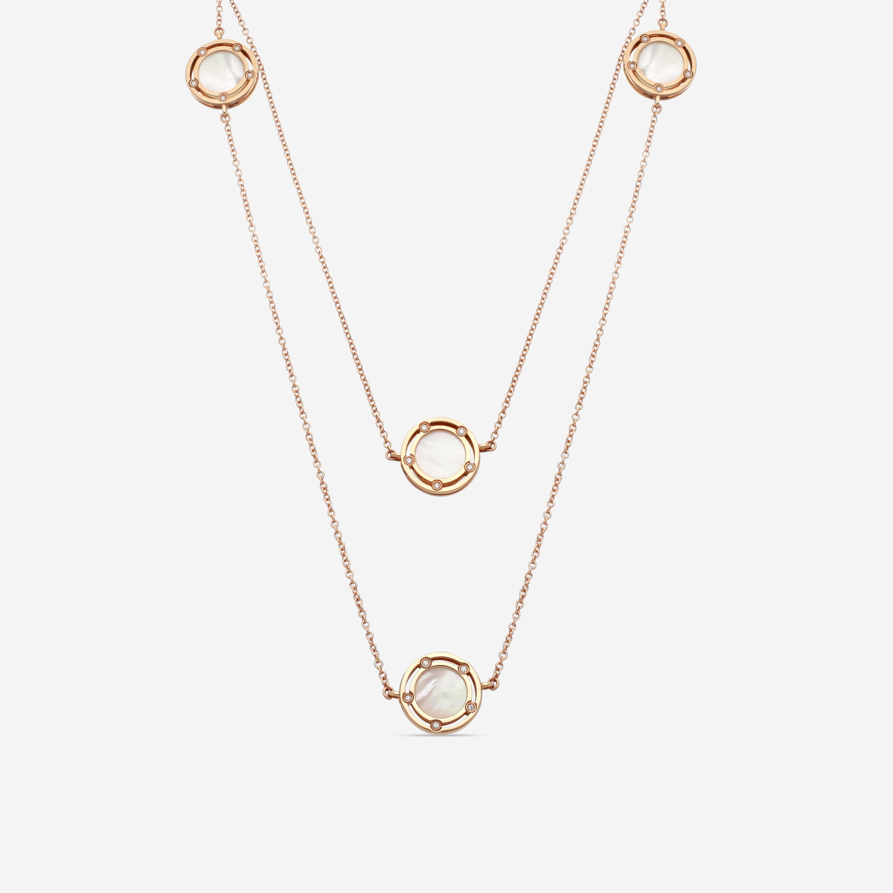 Damiani 18K Rose Gold Diamond Station Necklace 20083263