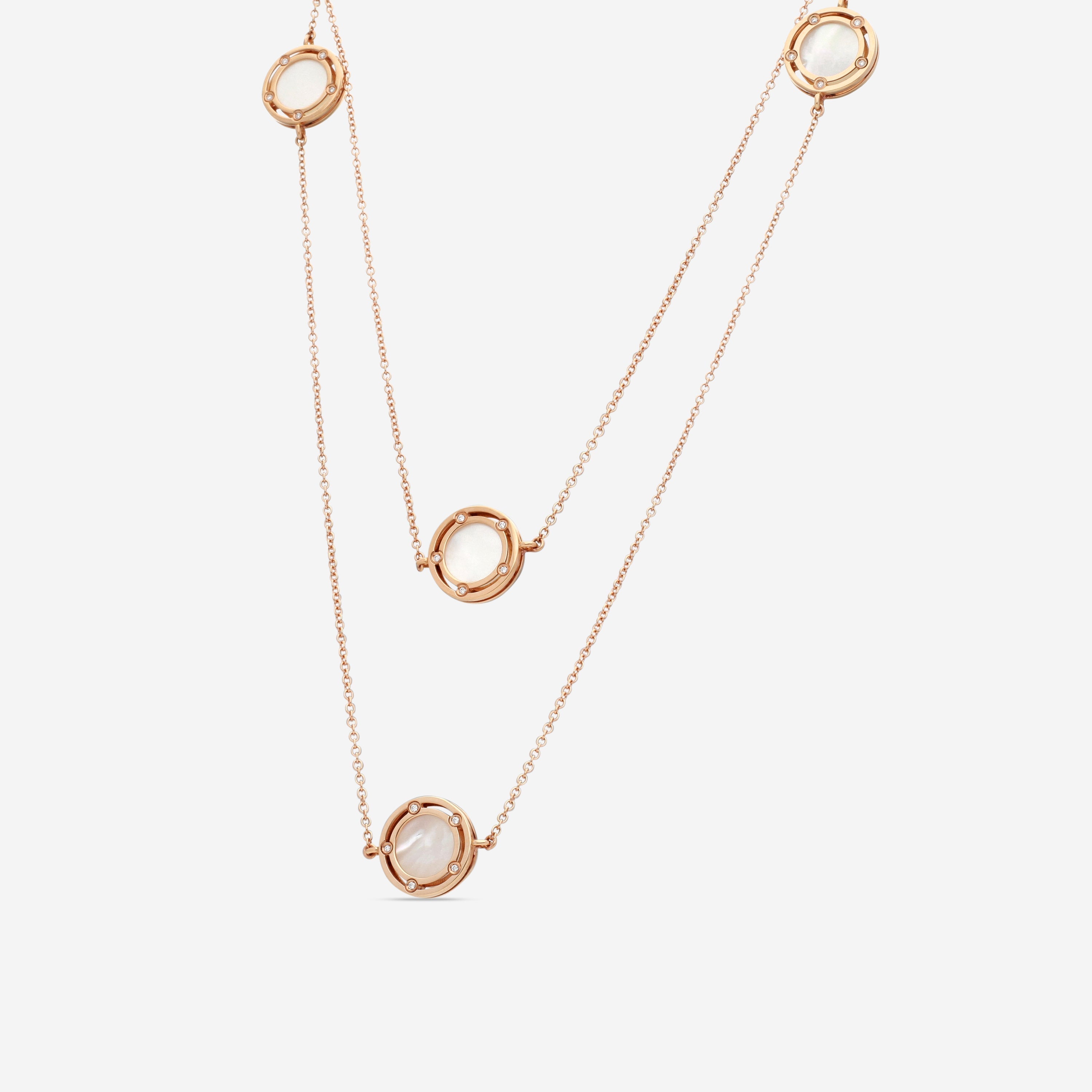 Damiani 18K Rose Gold Diamond Station Necklace 20083263