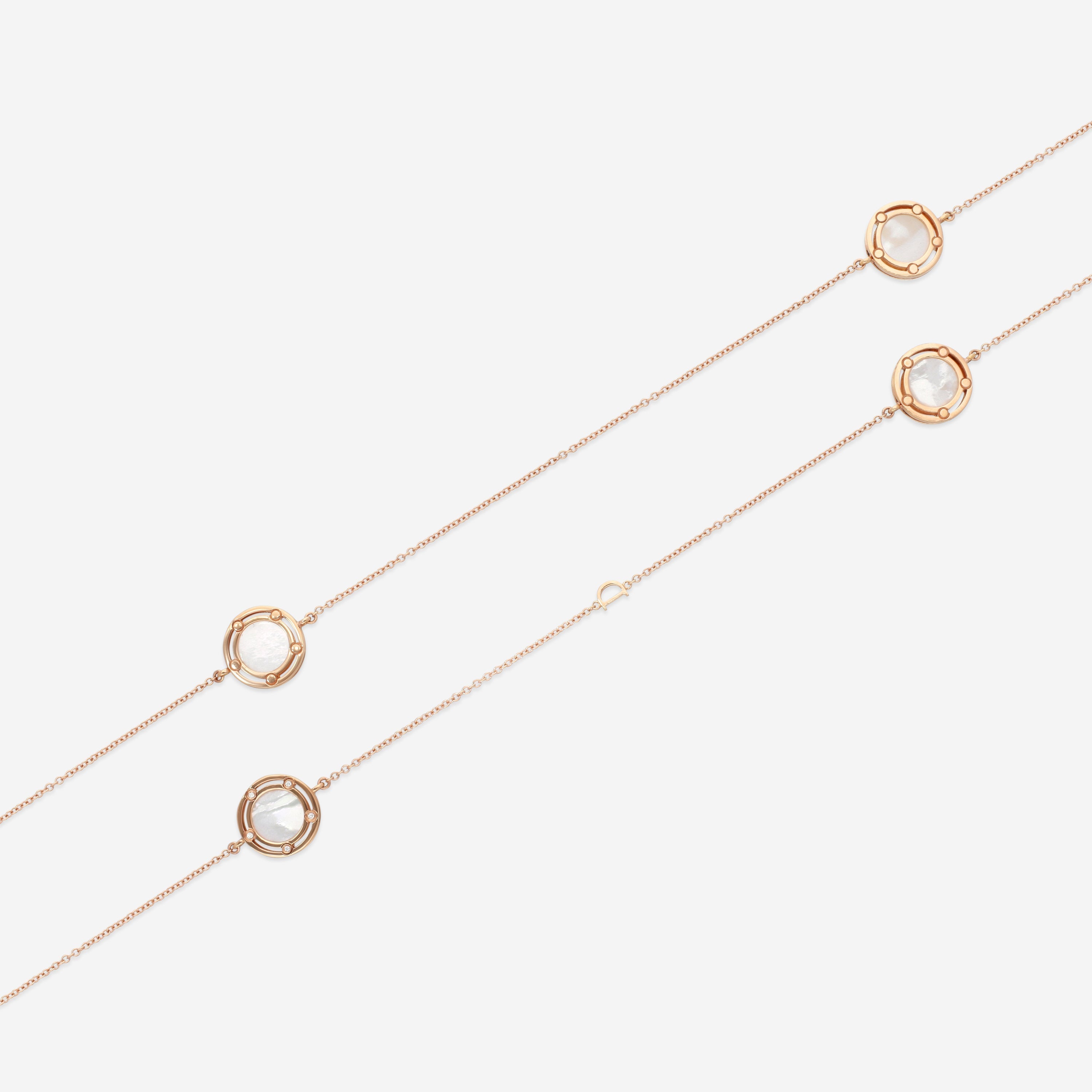 Damiani 18K Rose Gold Diamond Station Necklace 20083263