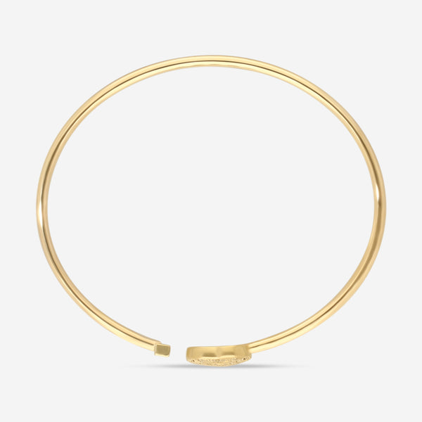 Damiani 18K Yellow Gold Diamond Heart Bangle Bracelet 20083332