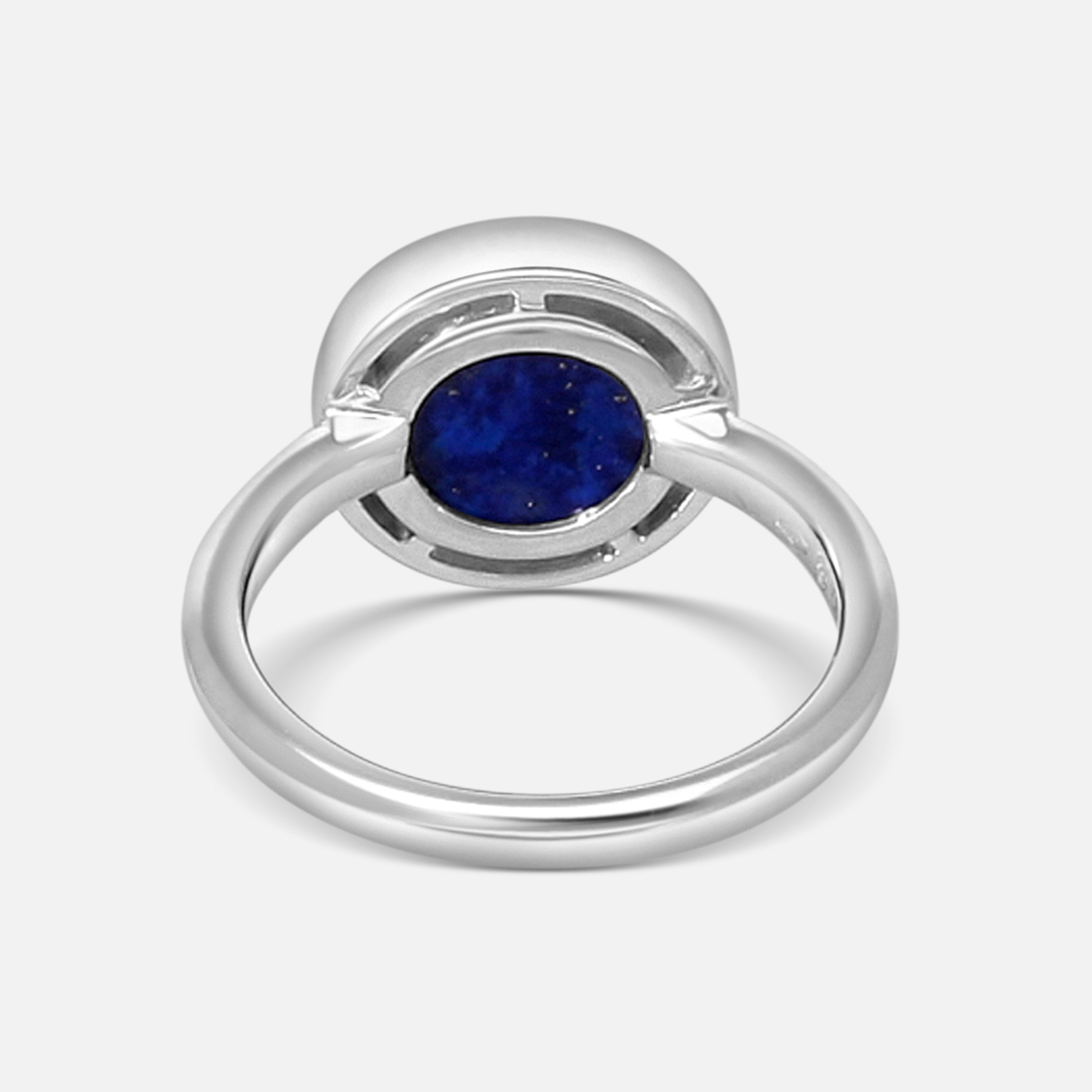 Damiani 18K Whıte Gold Diamond & Lapis Statement Band Ring Sz. 6.25 20084413