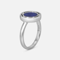 Damiani 18K Whıte Gold Diamond & Lapis Statement Band Ring Sz. 6.25 20084413