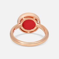 Damiani D. Side 18K Rose Gold Diamond & Red Stone Statement Band Ring Sz. 6.25 20086727