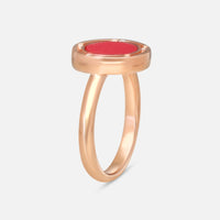 Damiani D. Side 18K Rose Gold Diamond & Red Stone Statement Band Ring Sz. 6.25 20086727