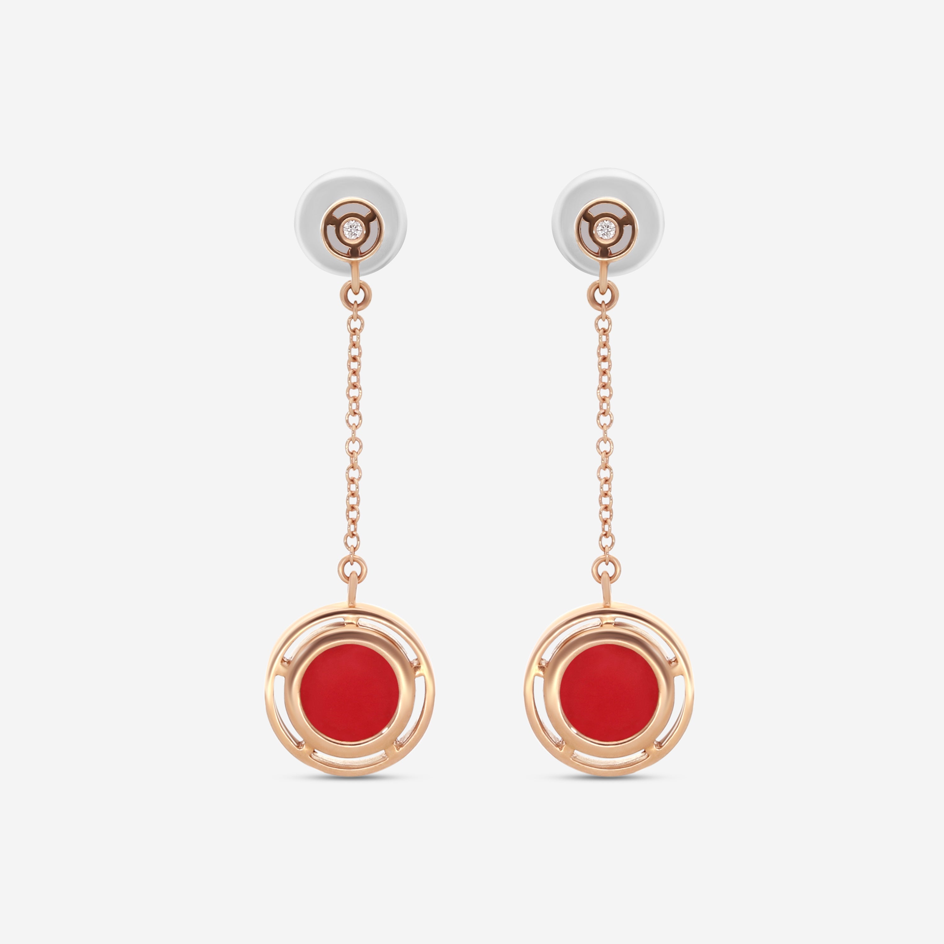 Damiani 18K Rose Gold Diamond Drop Earrings 20086729 - THE SOLIST