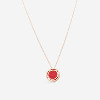 Damiani D. Side 18K Rose Gold Diamond & Red Stone Pendant Necklace 20086730