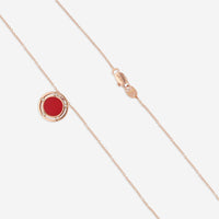 Damiani D. Side 18K Rose Gold Diamond & Red Stone Pendant Necklace 20086730