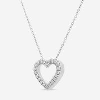 Damiani 18K White Gold, Diamond Heart Pendant Necklace 20086749 - THE SOLIST