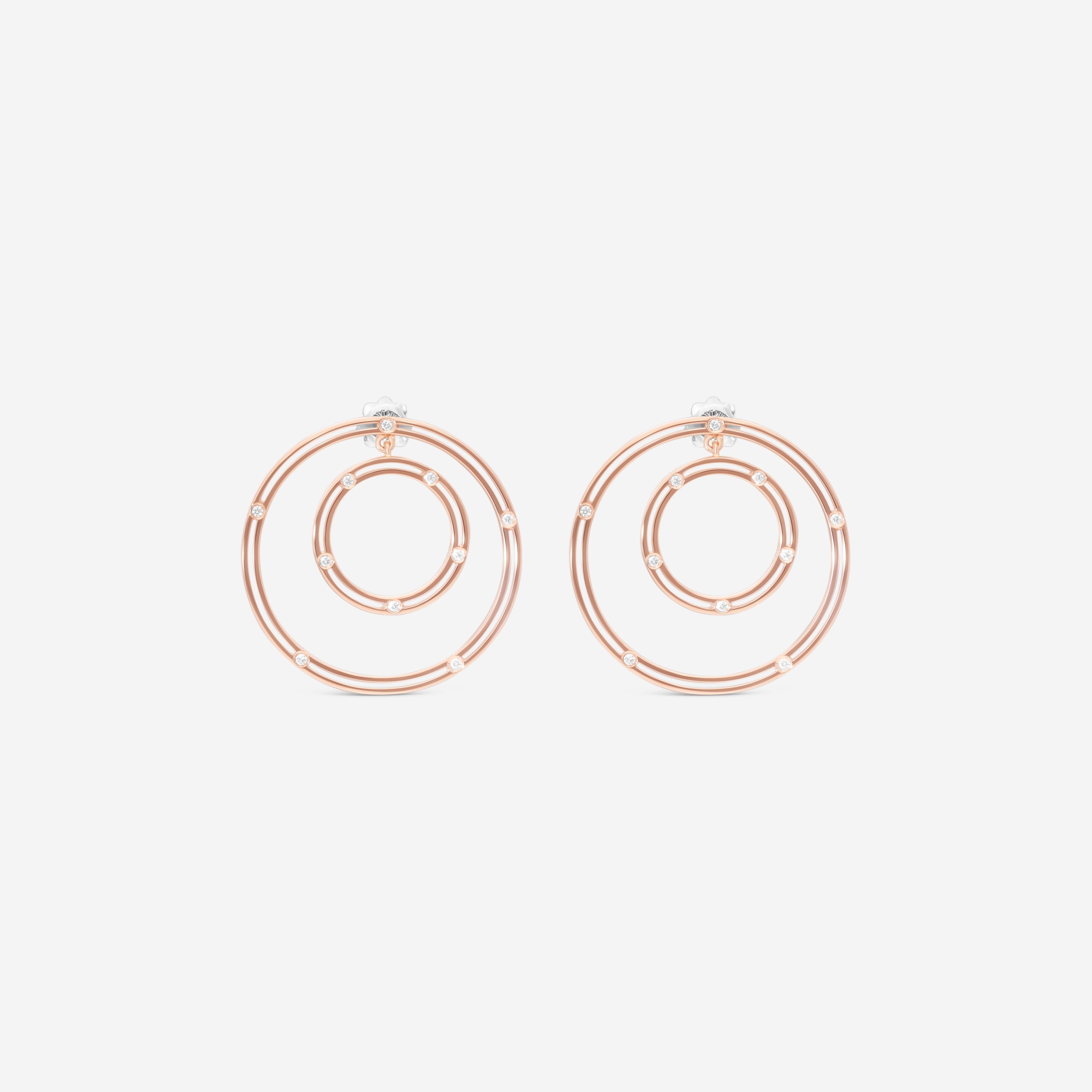 Damiani 18K Rose Gold Diamond Circle Stud Earrings 20086879