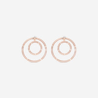 Damiani 18K Rose Gold Diamond Circle Stud Earrings 20086879