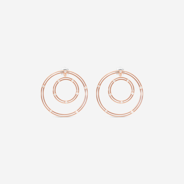 Damiani 18K Rose Gold Diamond Circle Stud Earrings 20086879