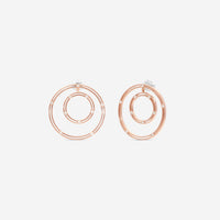 Damiani 18K Rose Gold Diamond Circle Stud Earrings 20086879