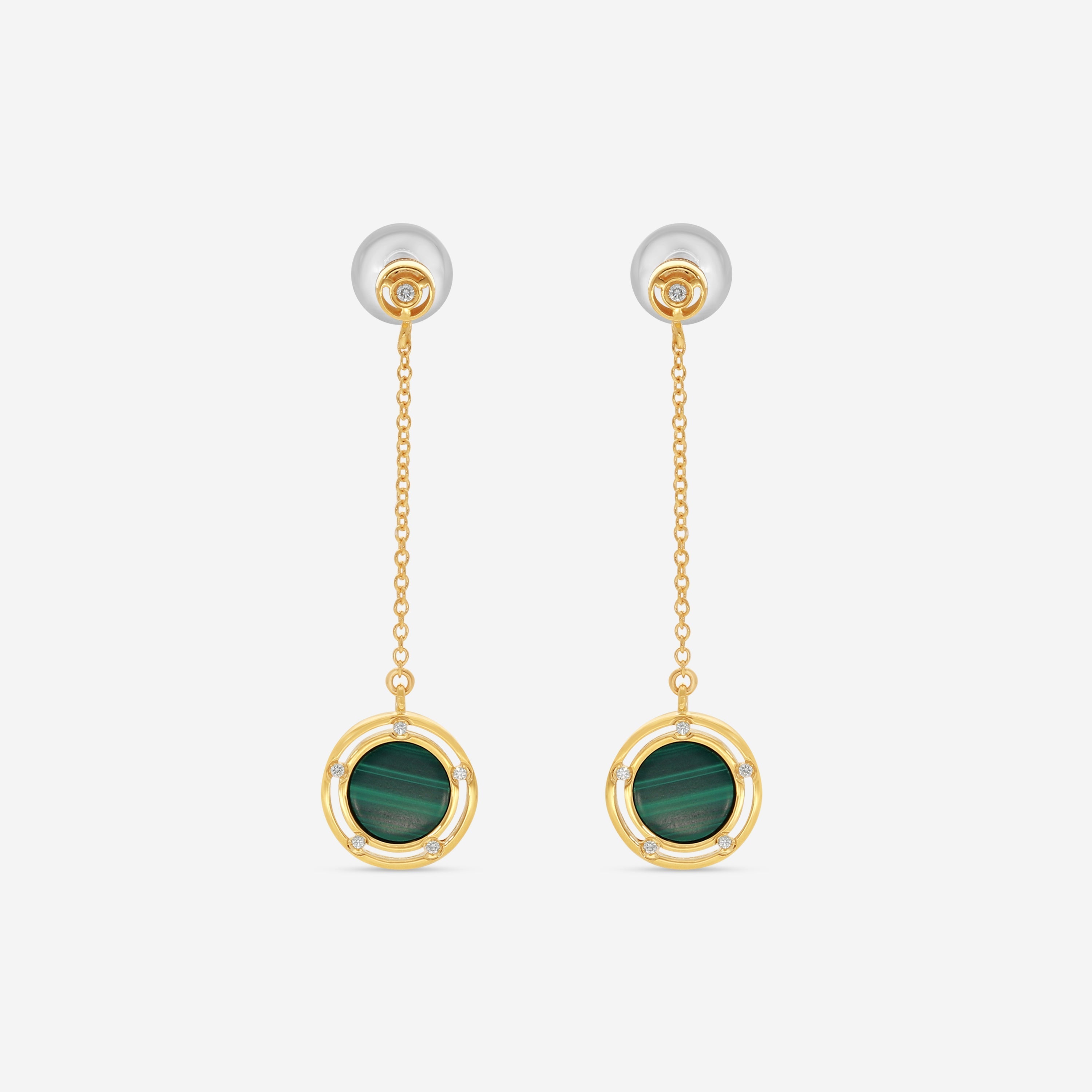 Damiani D. Side 18K Yellow Gold Diamond & Malachite Drop Earrings 20086902