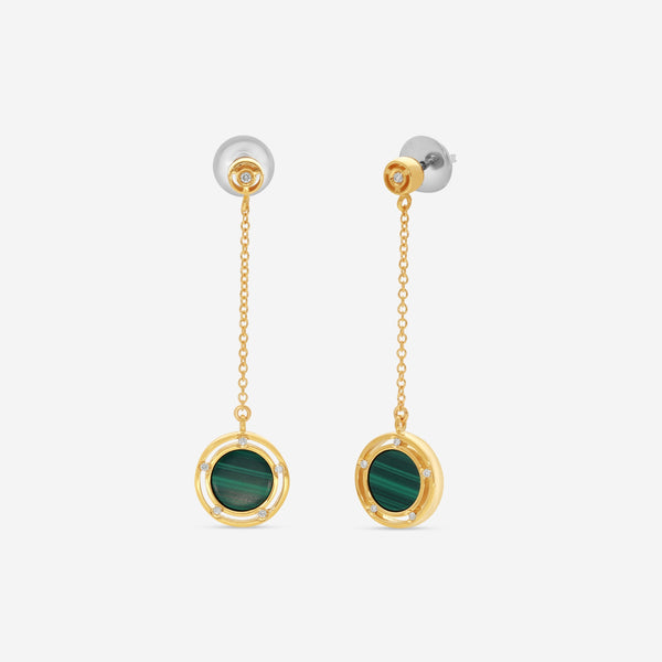 Damiani D. Side 18K Yellow Gold Diamond & Malachite Drop Earrings 20086902