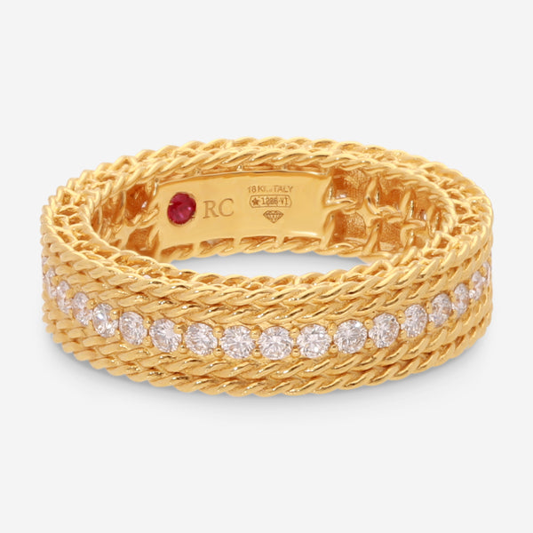 Roberto Coin Princess 18K Yellow Gold and Diamoıd Round Ring Sz. 6.5 7771204AY65X
