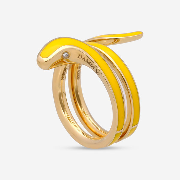 Damiani 18K Yellow Gold and Yellow Ceramic, Diamond Snake Wrap Ring 20089180 - THE SOLIST